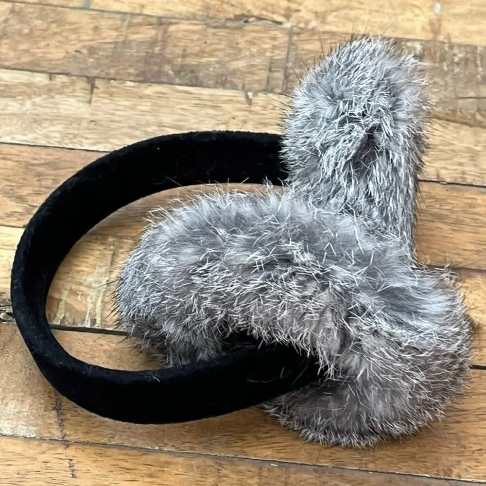 Girls' One Size Earmuffs Genuine Rabbit Fur